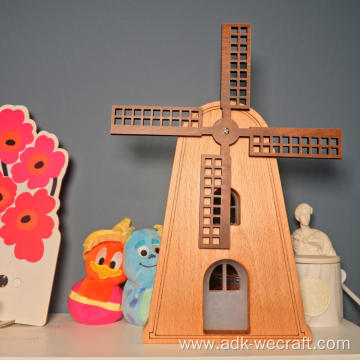 Home Decoration Wooden Lamp Windmill Design Night Light